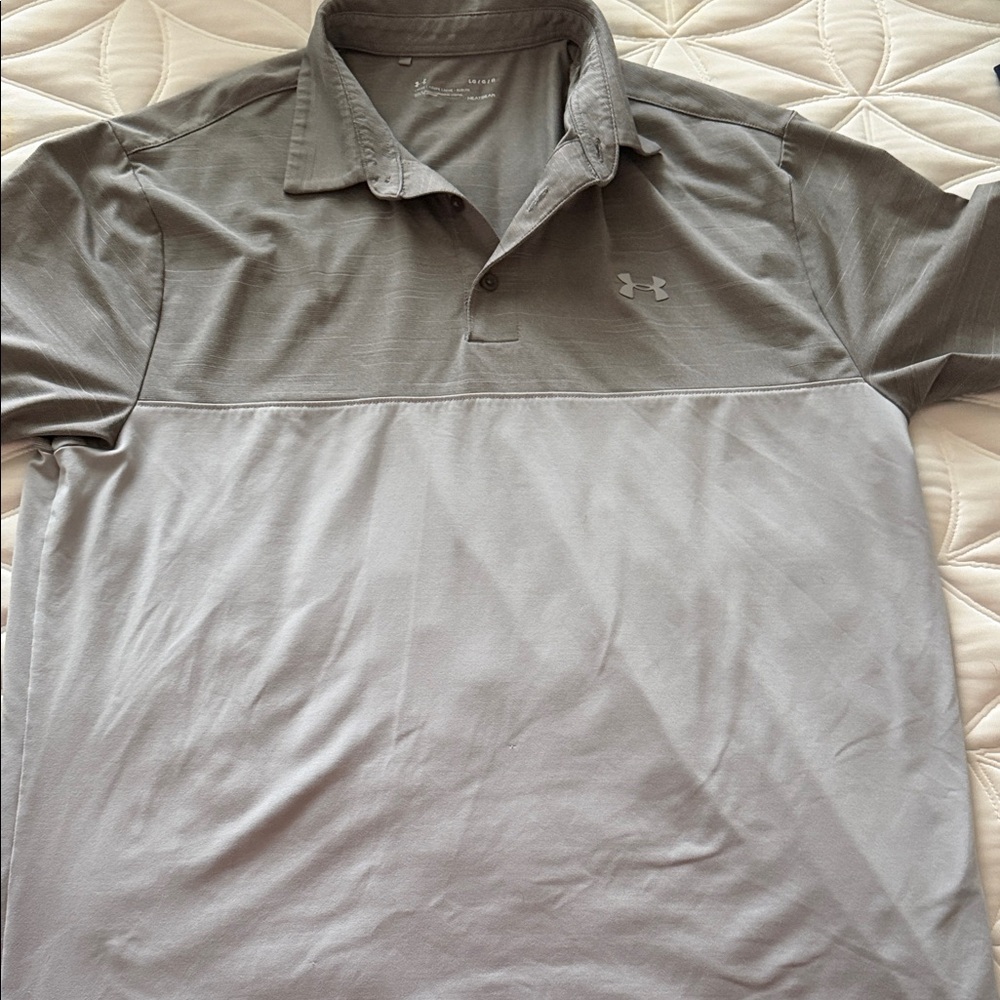 Under Armour Men's Two-Tone Gray Polo Shirt